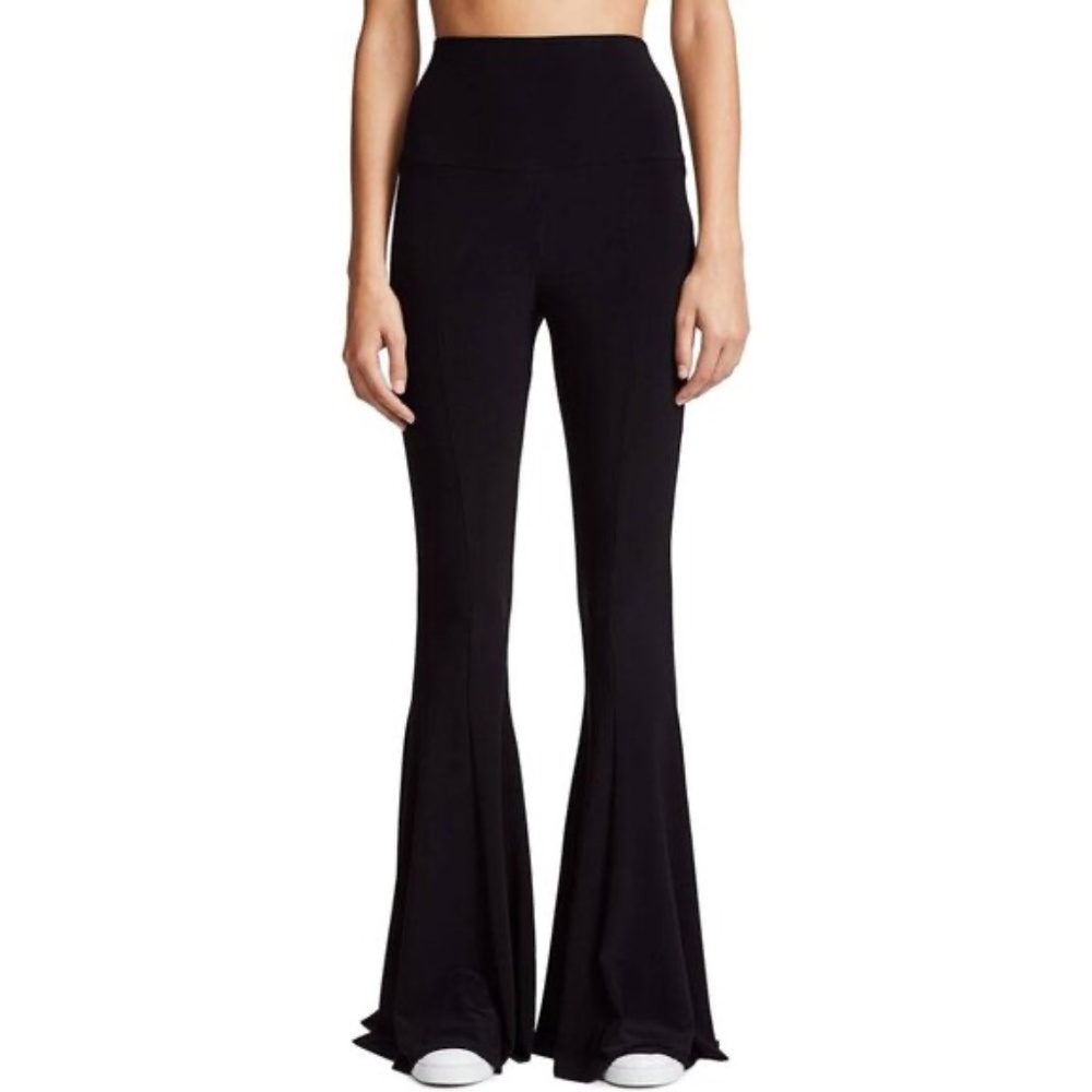 Norma Kamali Black Jersey Flared Fishtail Pants
